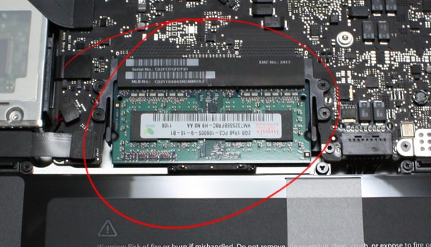 MacBook Pro 15" (Early 2011) のメモリを8GBへ換装したMacBook Pro 15インチ (Early 2011) のメモリ