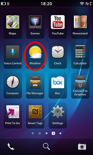 BlackBerry Z10 をさわってみて気づいたことBlackBerry Z10 で気づいたことまとめ｜天気アプリ (1)