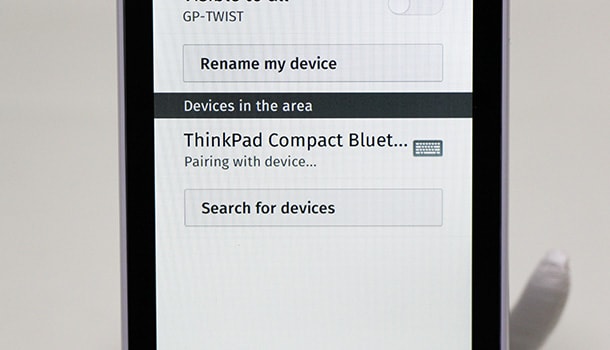 スマートフォン編: ThinkPad Bluetooth ワイヤレスキーボード を試す(20)